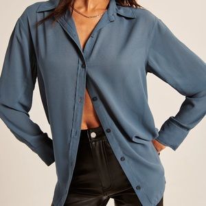 Abercrombie & Fitch Oversized Sheer Button-Up